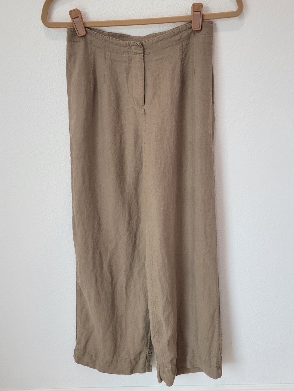 J Jill Women’s 4P Linen Pants Tan Wide Leg Coastal Grandma Lightweight Beach